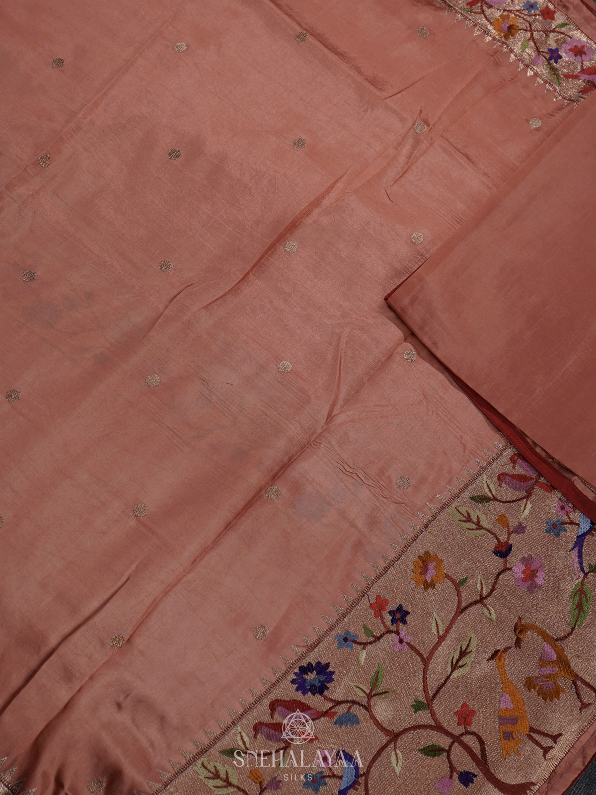 Pink Raw Silk Embroidery Saree