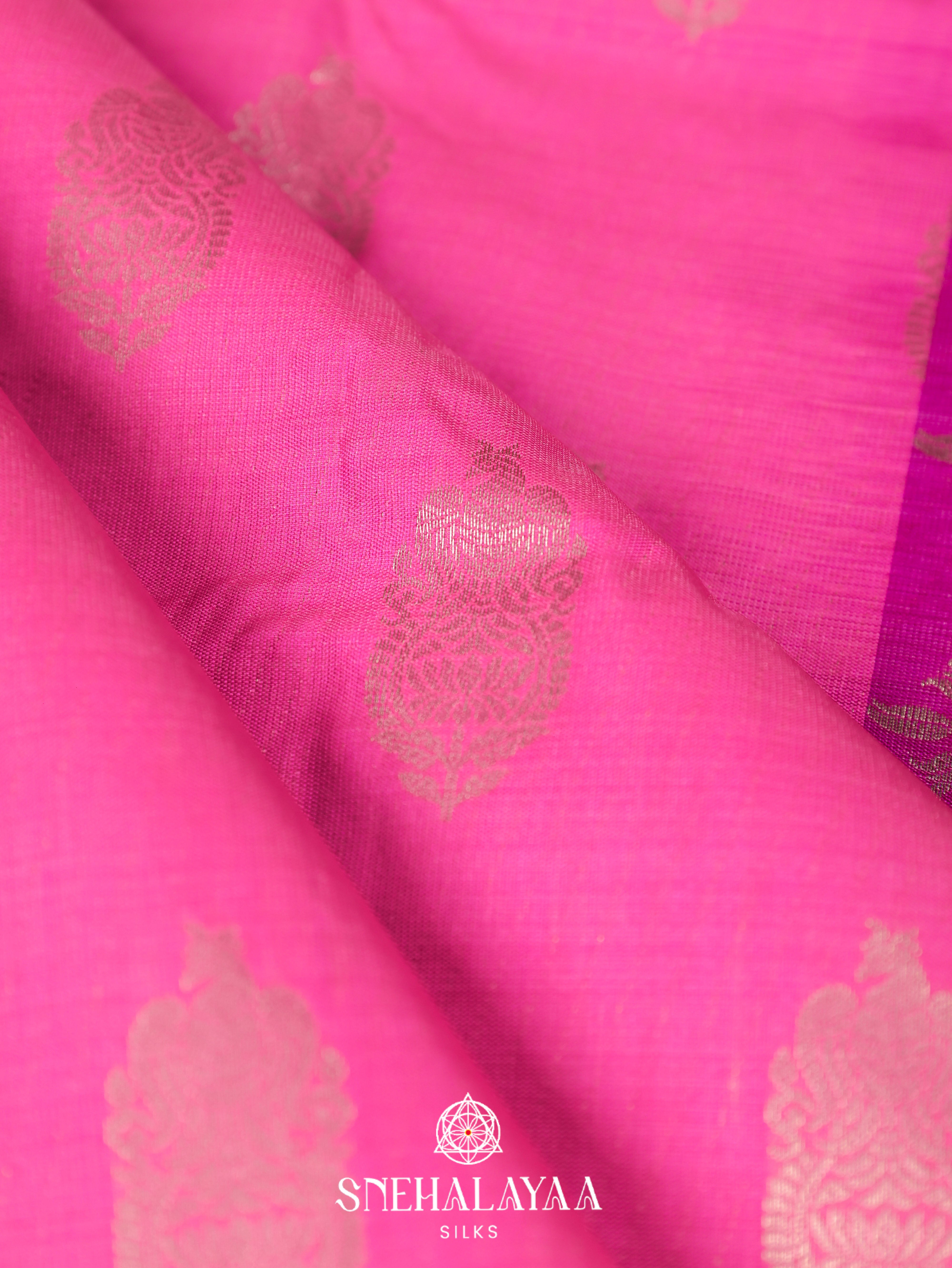 Pink Art Silk Saree