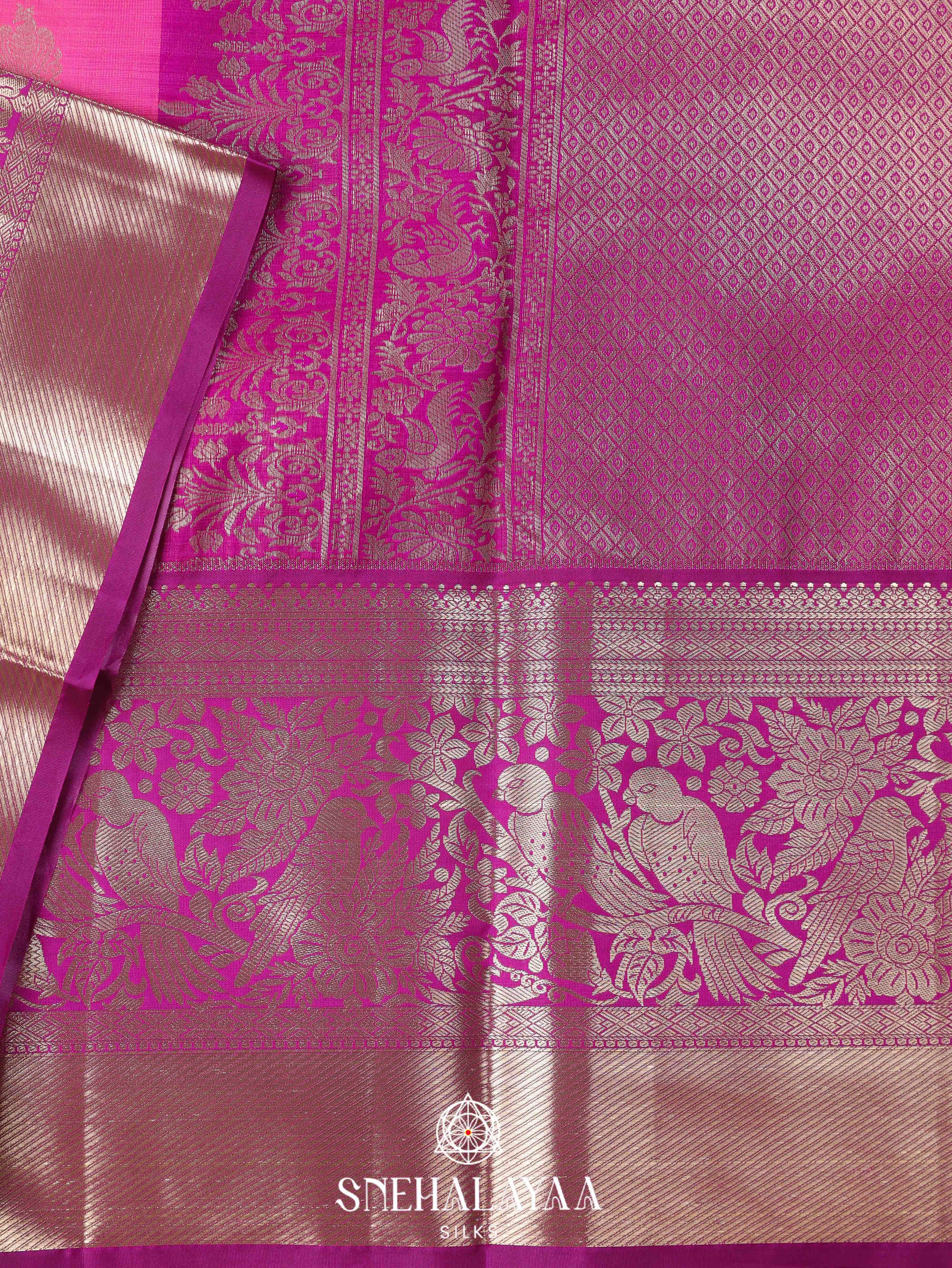 Pink Art Silk Saree