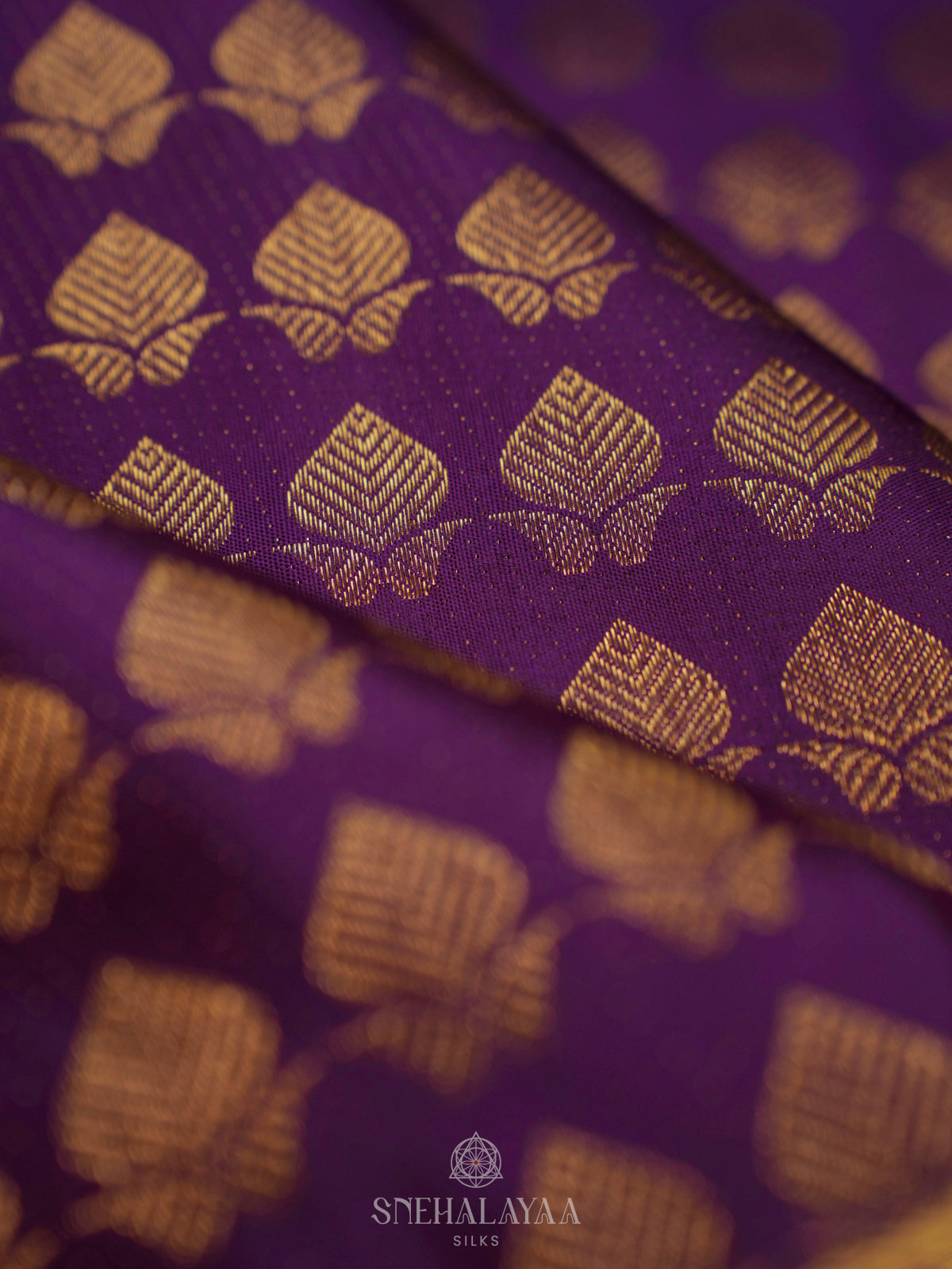 Purple Kanjivaram Silk Saree With Pichwa Border