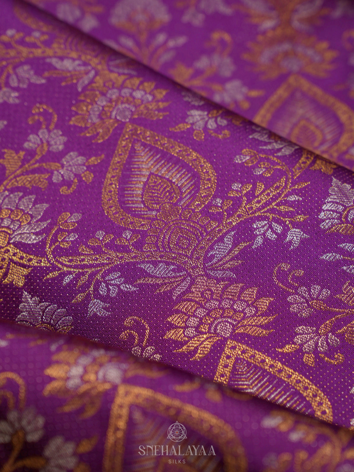 Purple Kanjivaram Silk Saree