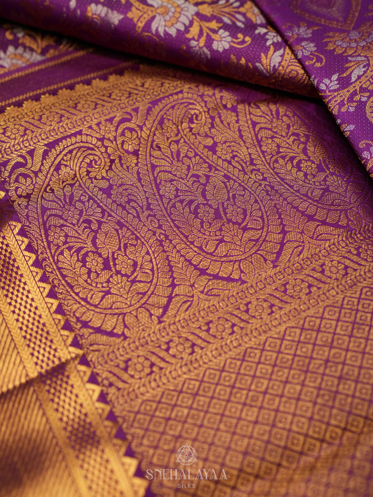 Purple Kanjivaram Silk Saree