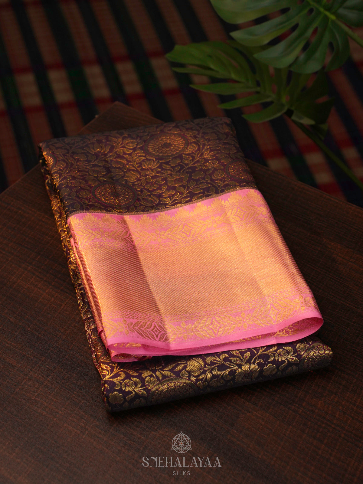 Burgundy Kanjivaram Silk Saree