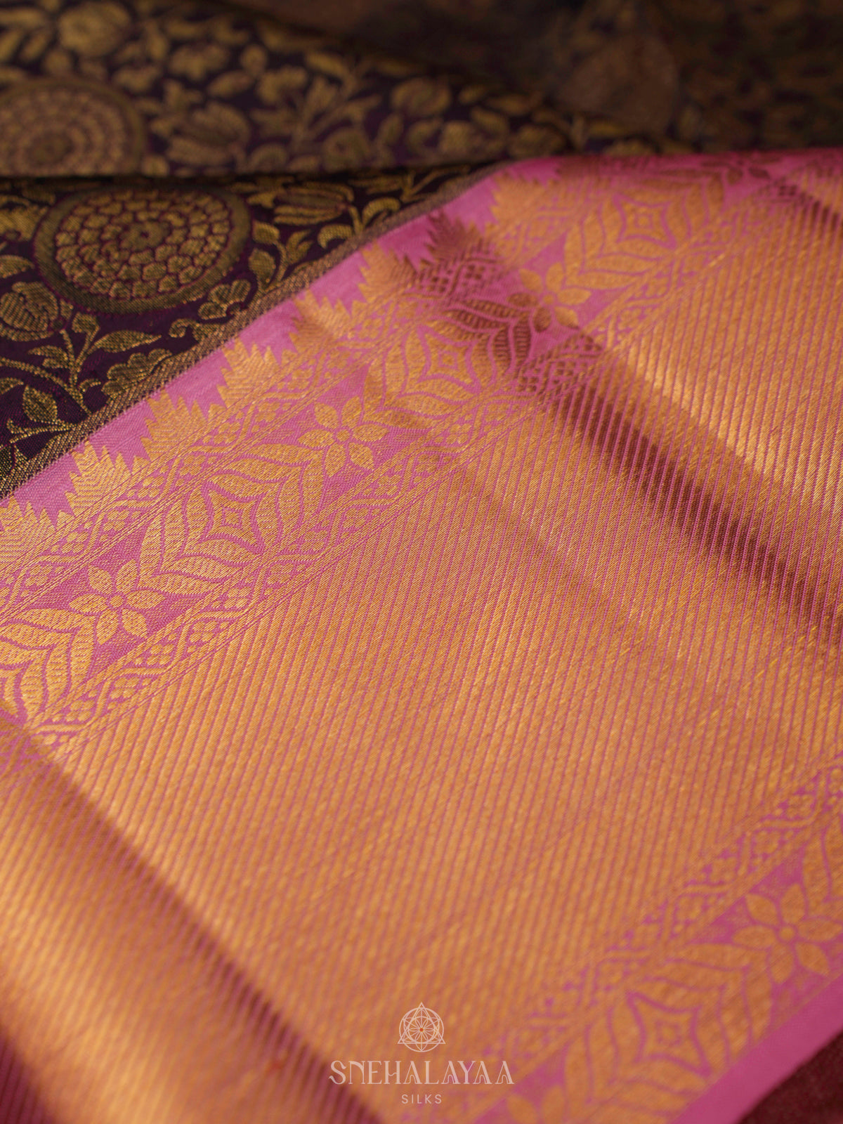 Burgundy Kanjivaram Silk Saree