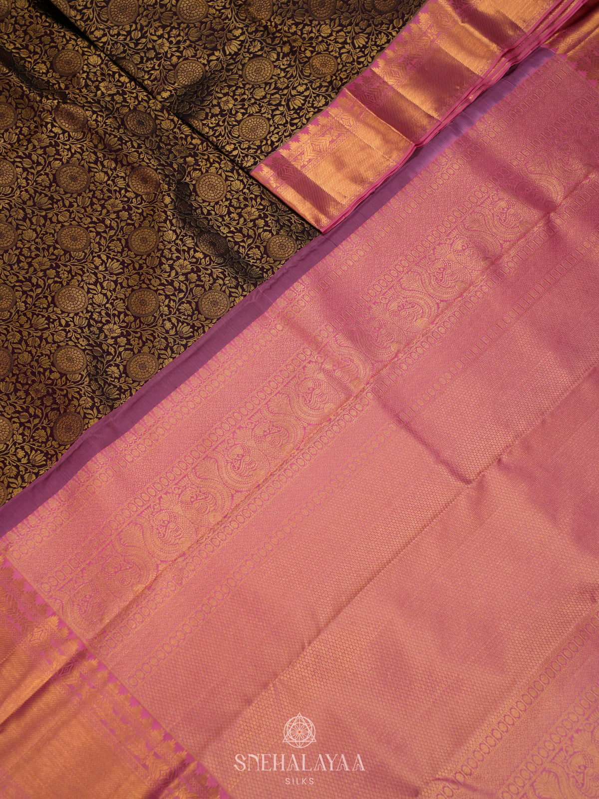 Burgundy Kanjivaram Silk Saree