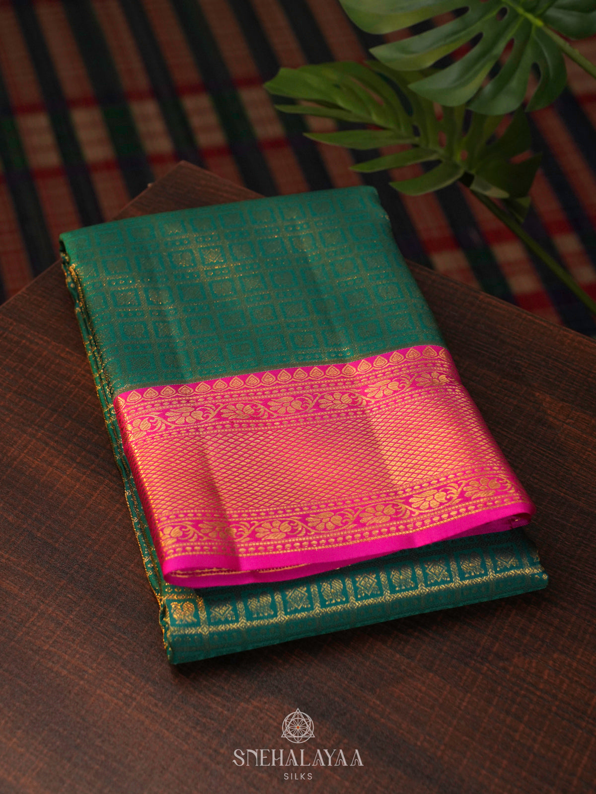 Bottle Green Kanjivaram Silk Saree
