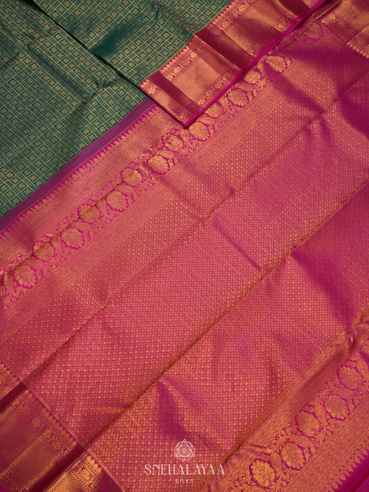 Bottle Green Kanjivaram Silk Saree