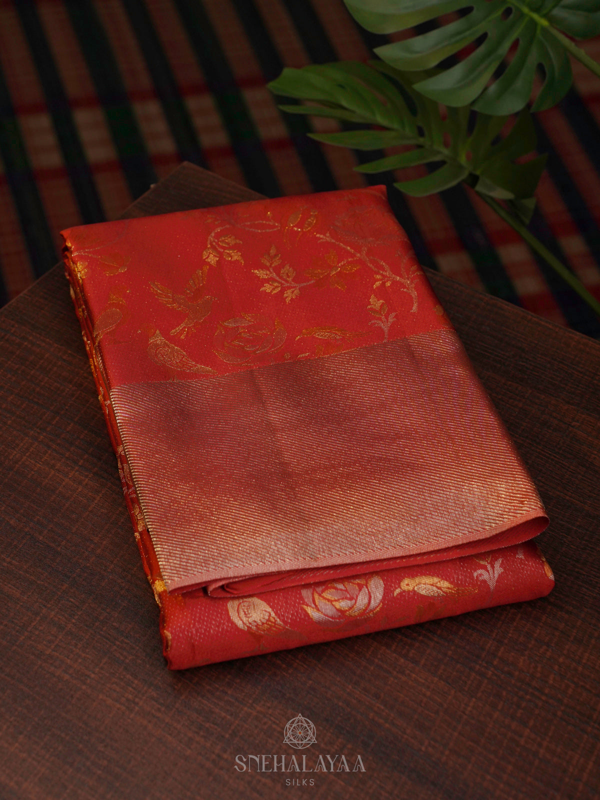 Orange Kanjivaram Silk Saree