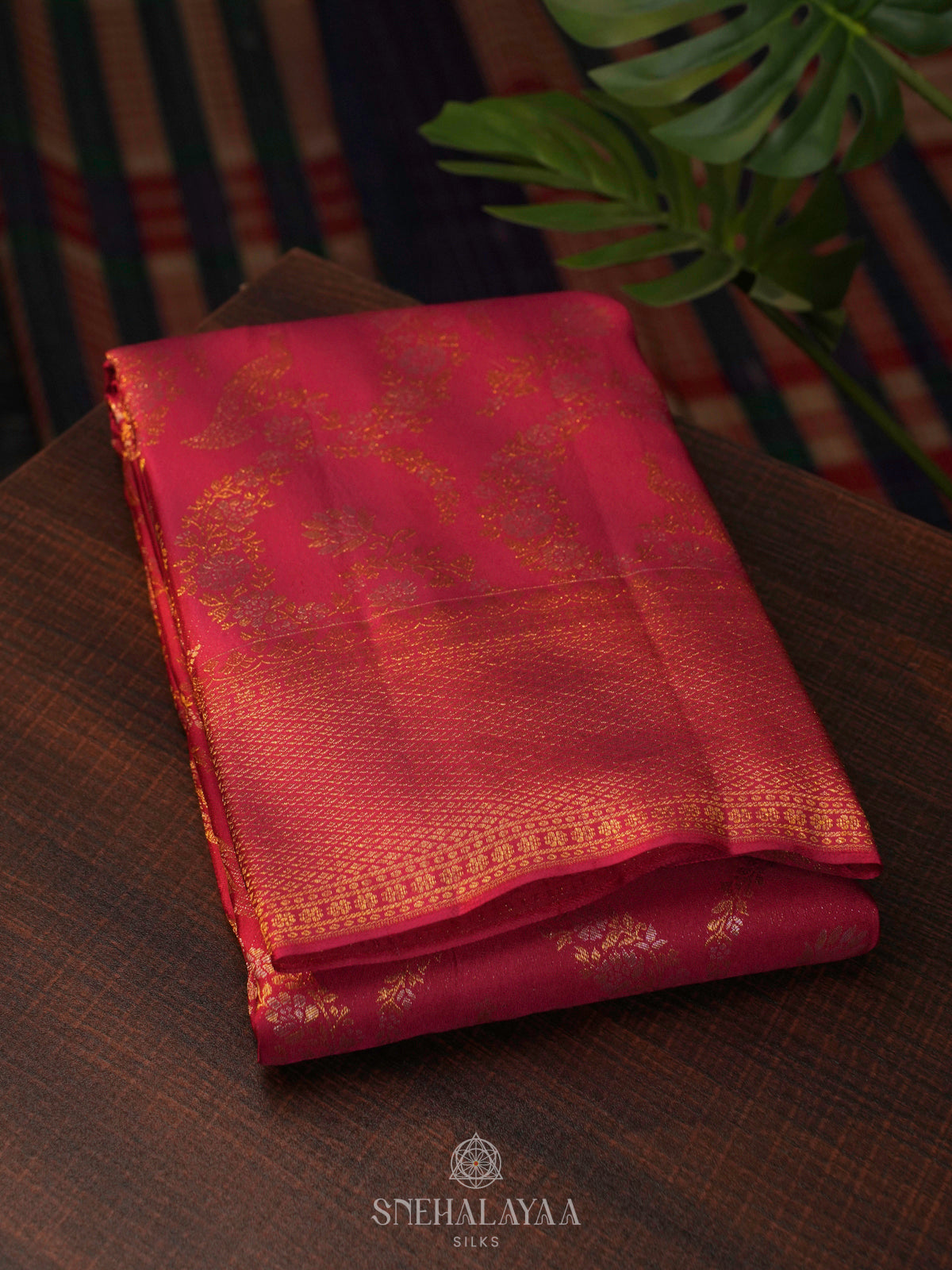 Ruby Red Kanjivaram Silk Saree