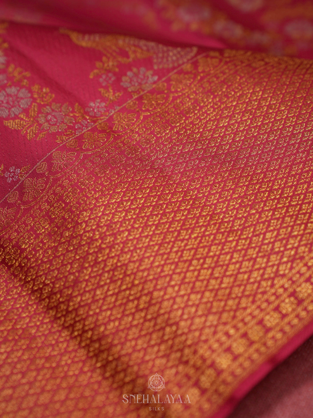 Ruby Red Kanjivaram Silk Saree
