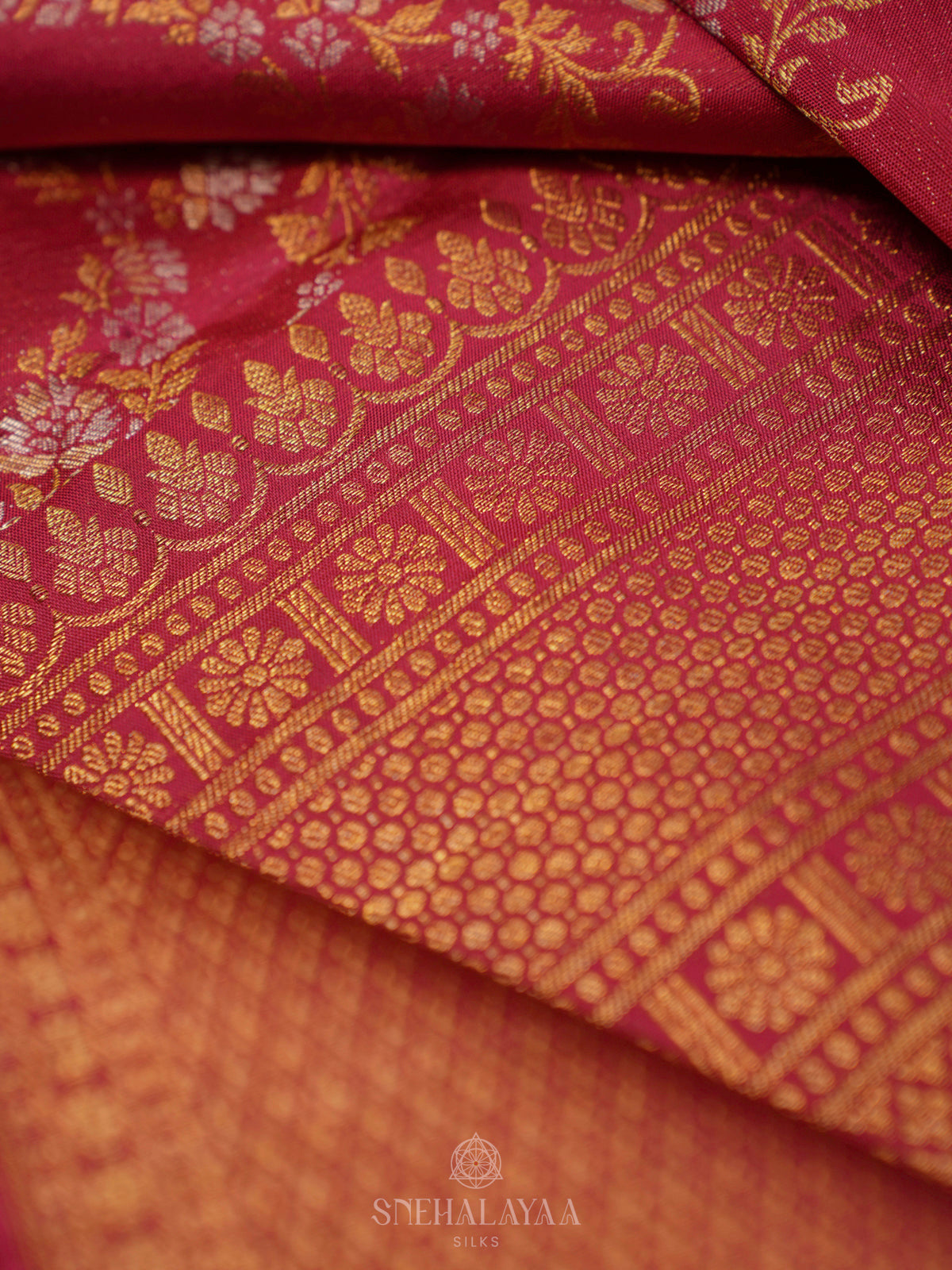 Ruby Red Kanjivaram Silk Saree