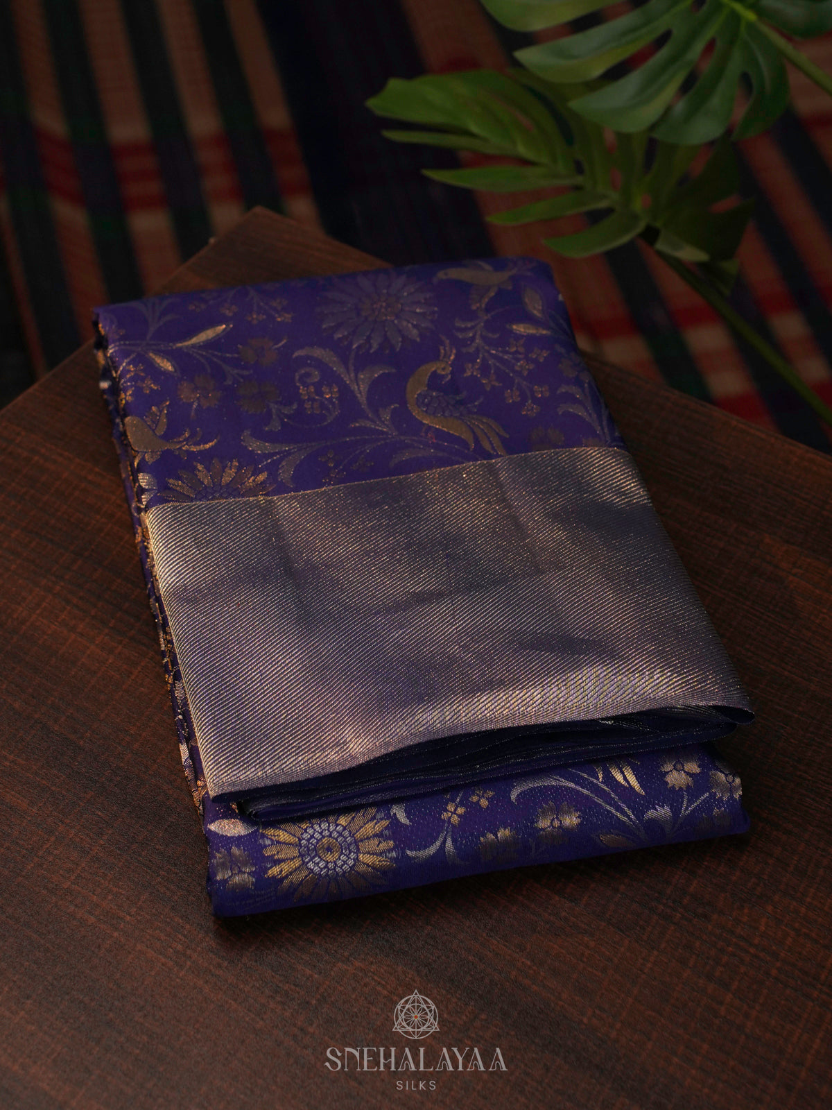 Navy Blue Kanjivaram Silk Saree