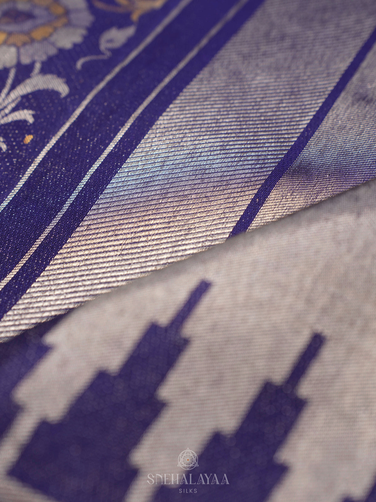 Navy Blue Kanjivaram Silk Saree