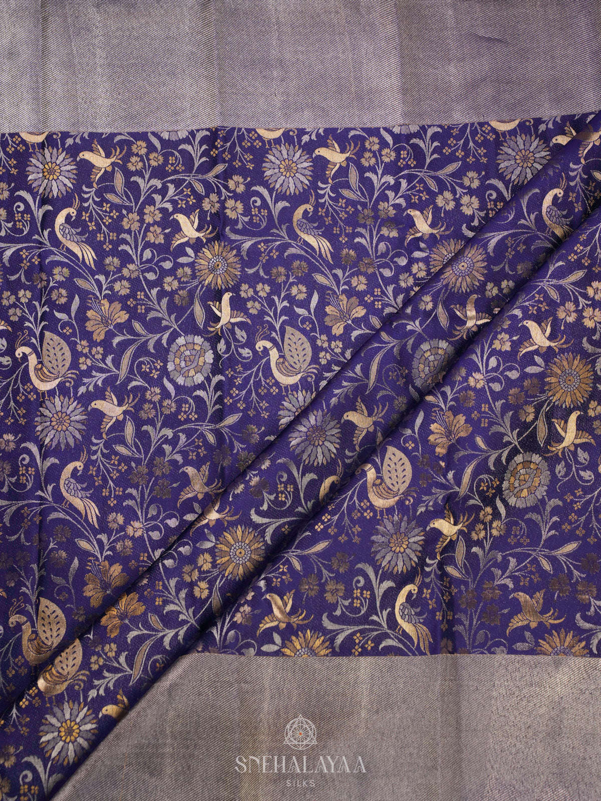Navy Blue Kanjivaram Silk Saree