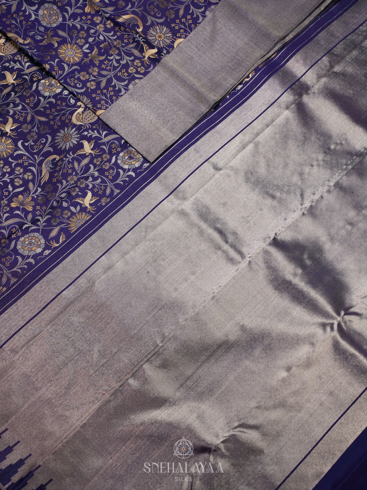 Navy Blue Kanjivaram Silk Saree