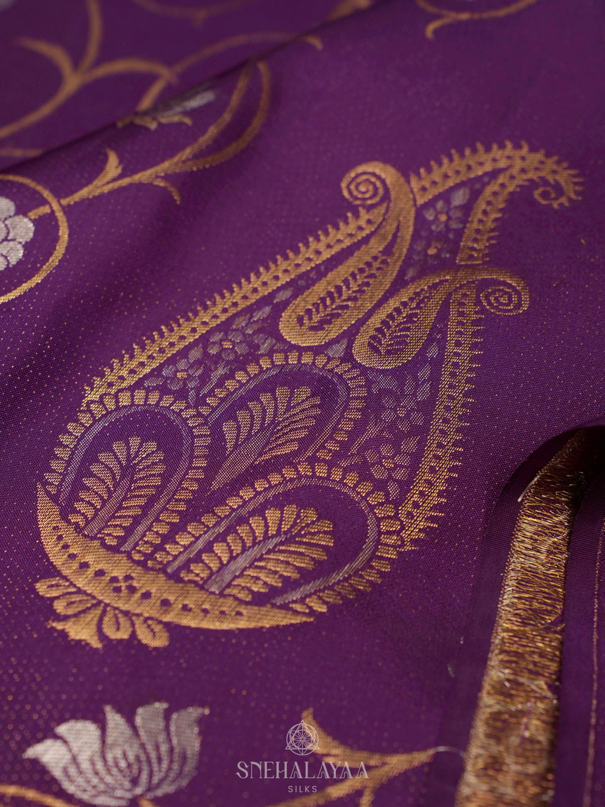 Purple Kanjivaram Silk Saree