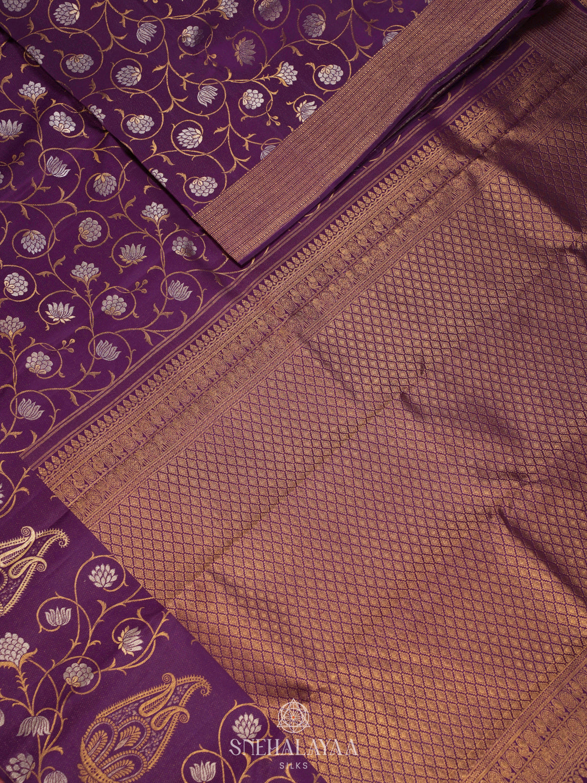 Purple Kanjivaram Silk Saree