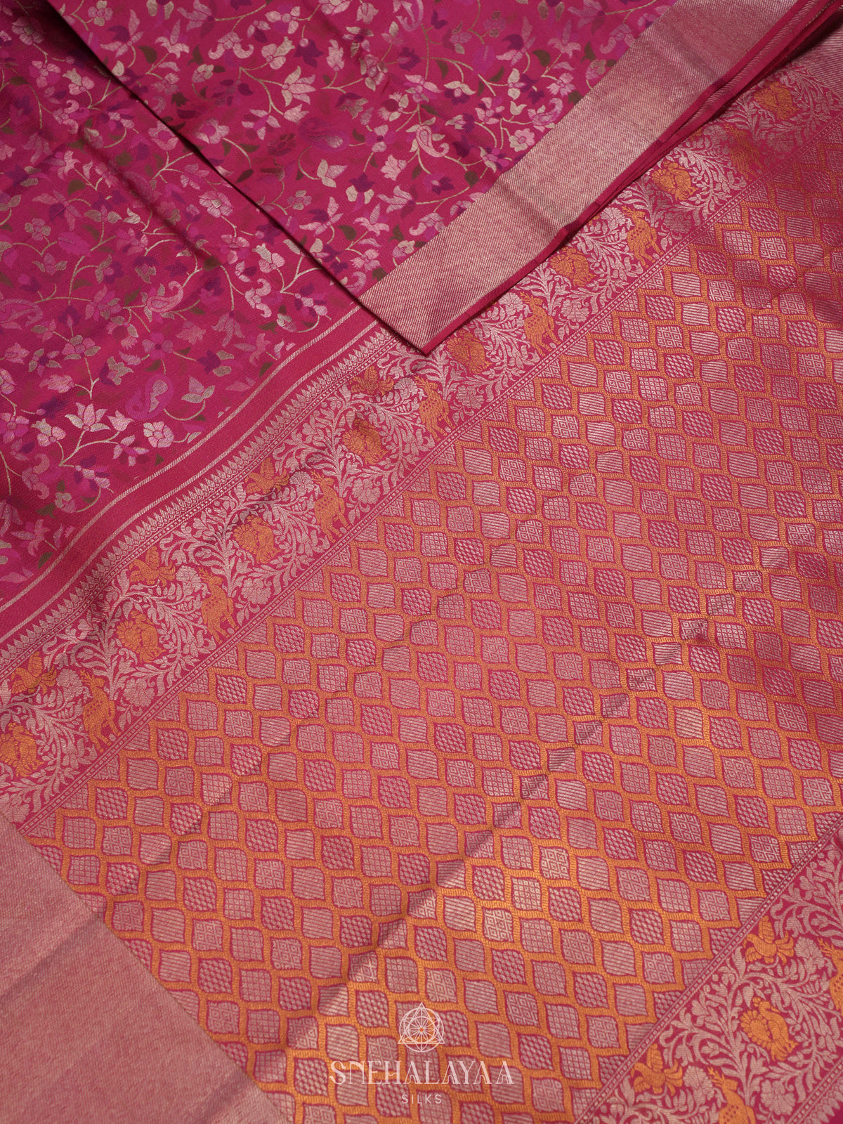 Pink Kanjivaram Silk Saree