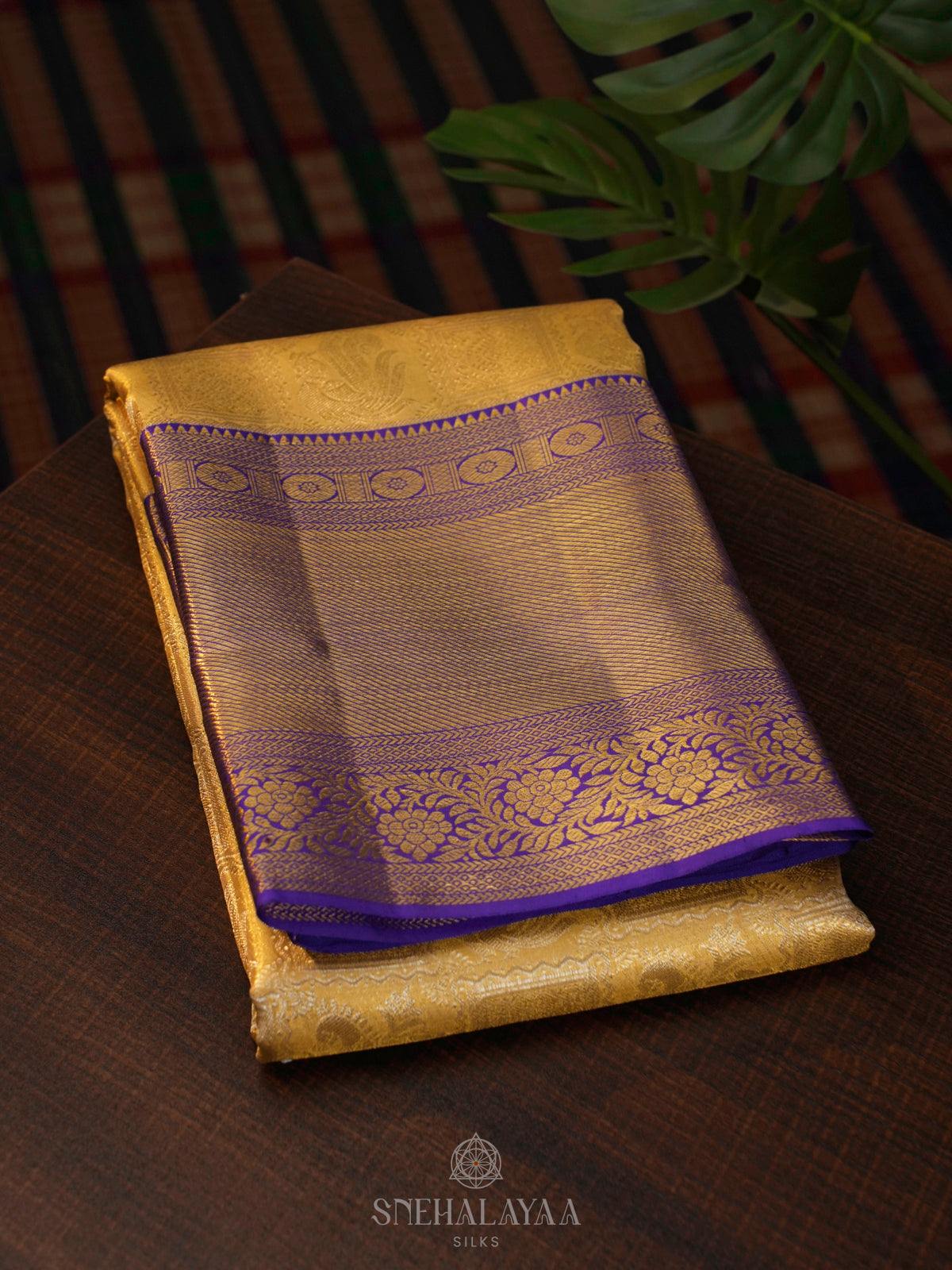 Golden Yellow Kanjivaram Silk Saree