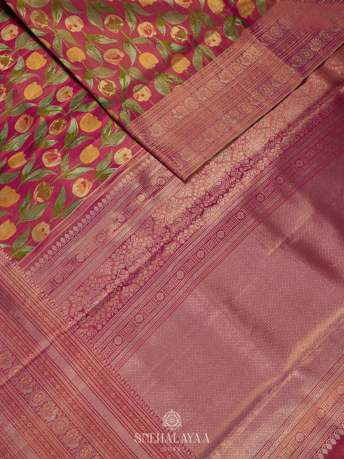 Pink Kanjivaram Silk Saree
