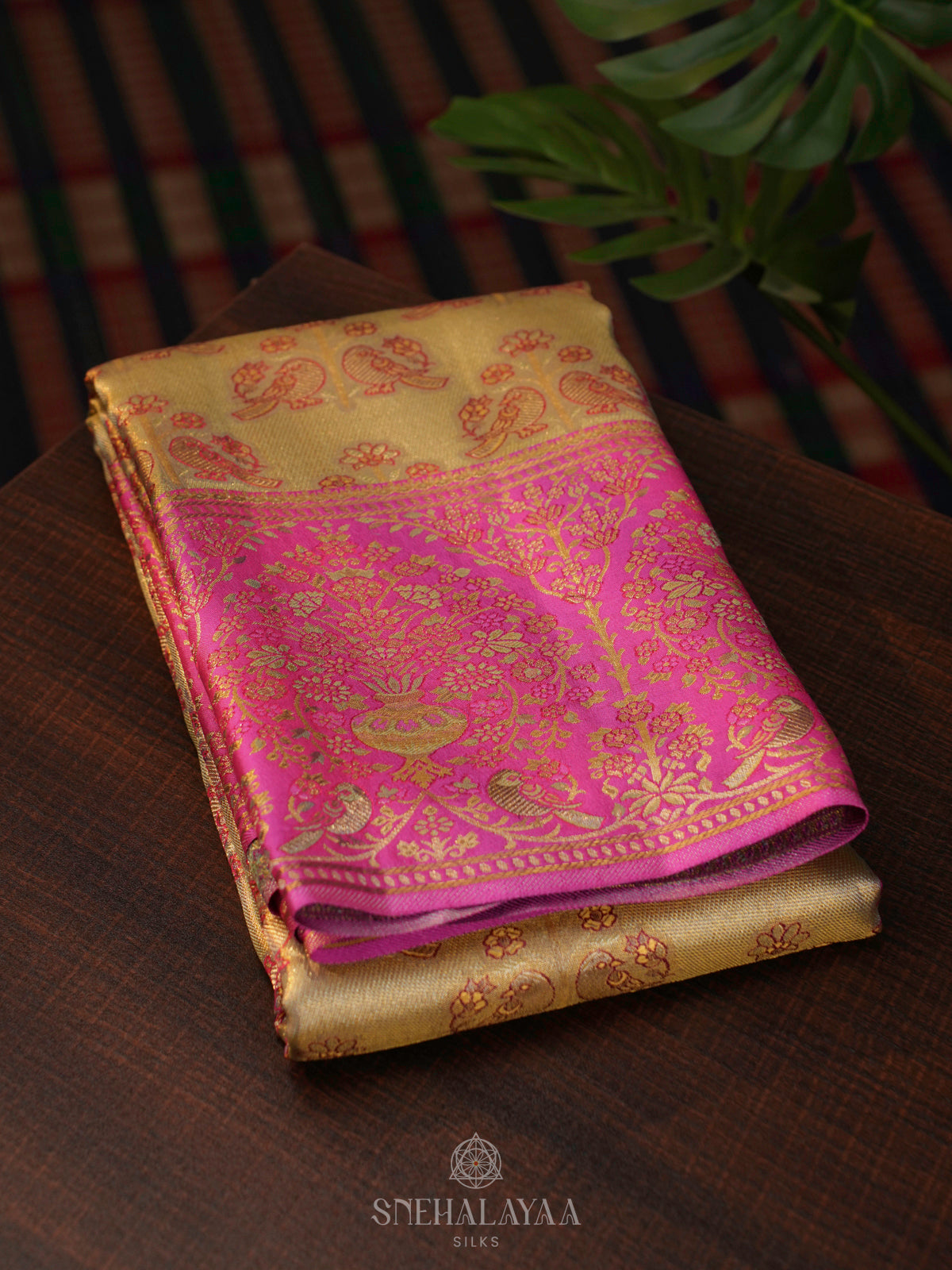 Beige Gold Kanjivaram Silk Saree
