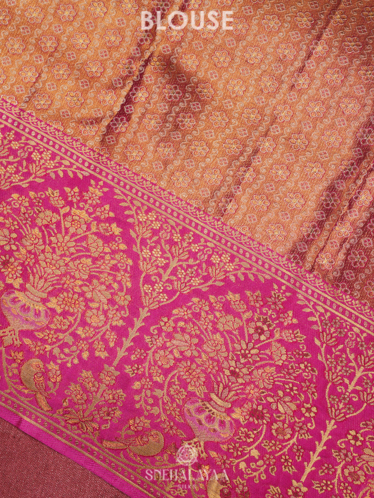 Beige Gold Kanjivaram Silk Saree