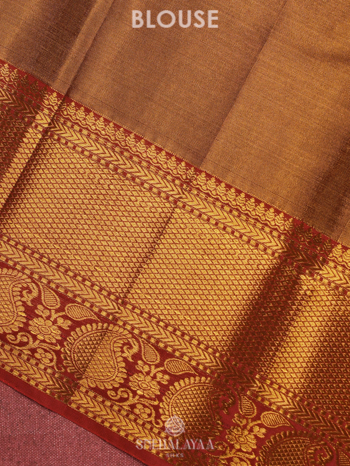 Golden Kanjivaram Silk Saree