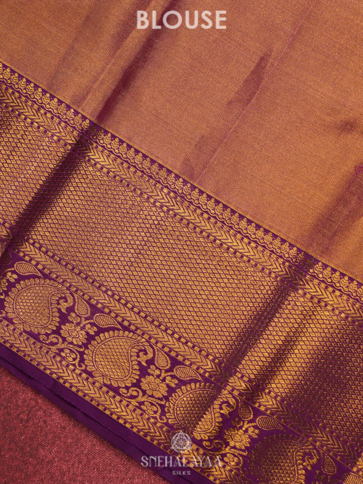 Copper Gold Kanjivaram Silk Saree