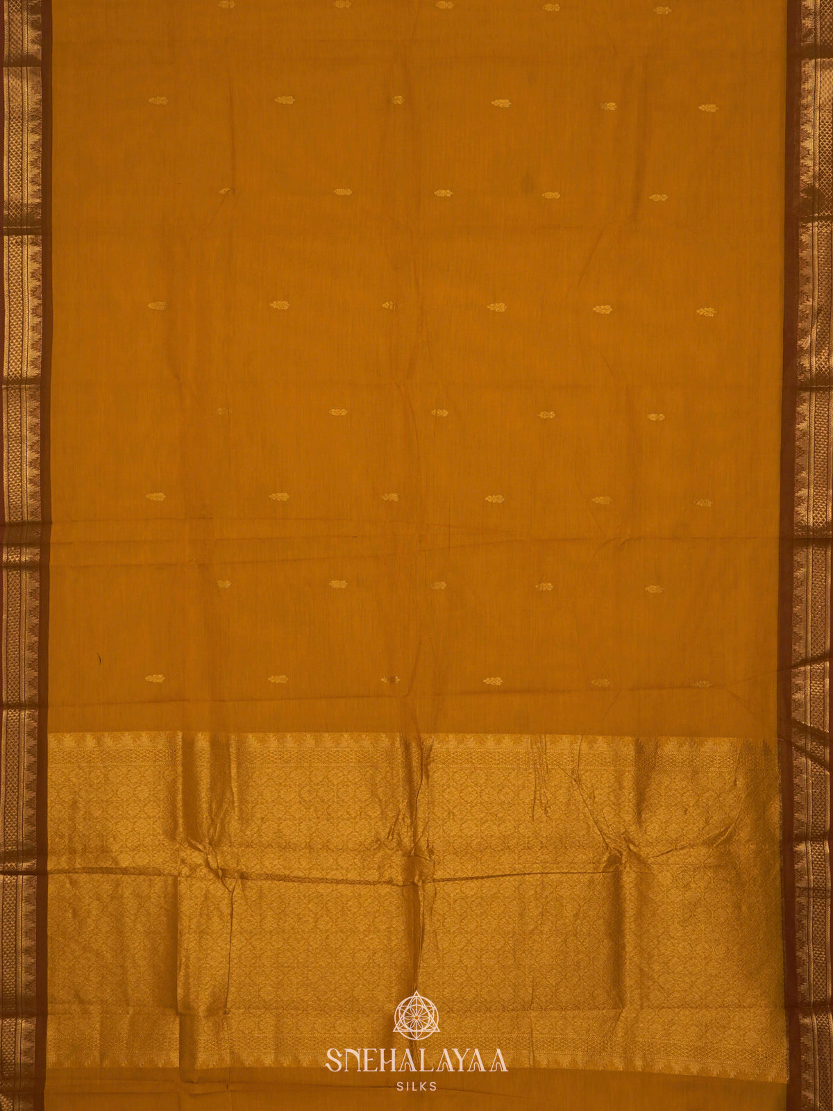 Mustard Yellow Kanchi Cotton Saree
