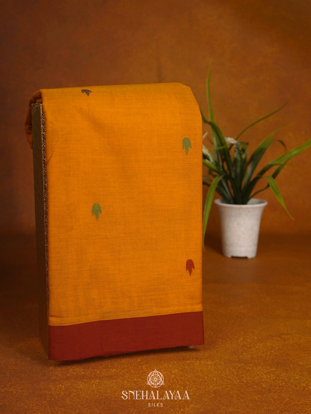 Mustard Yellow Kanchi Cotton Saree