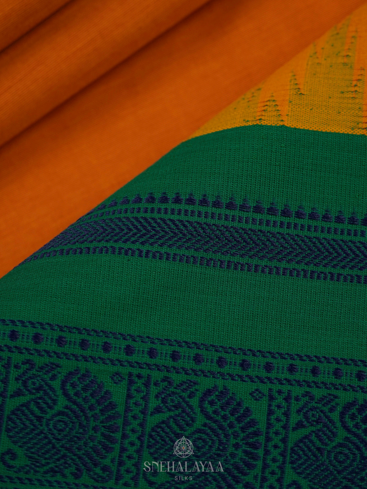 Orange Kanchi Cotton Saree