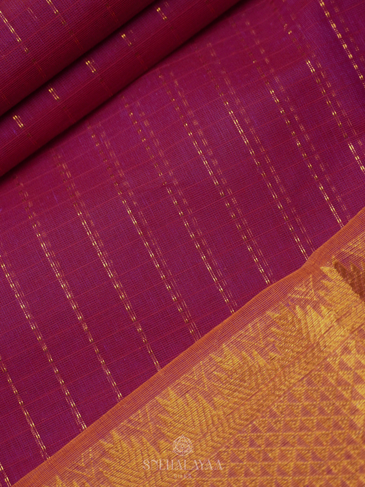 Magenta Kanchi Cotton Saree
