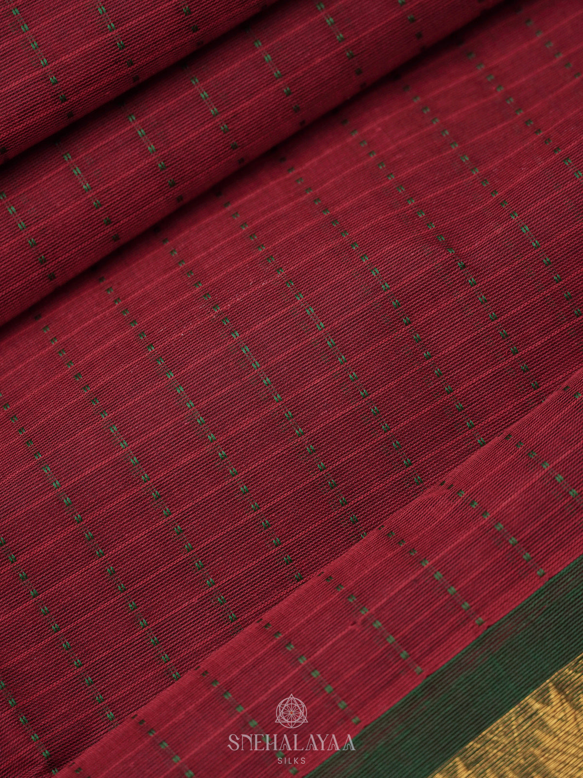 Maroon Kanchi Cotton Saree