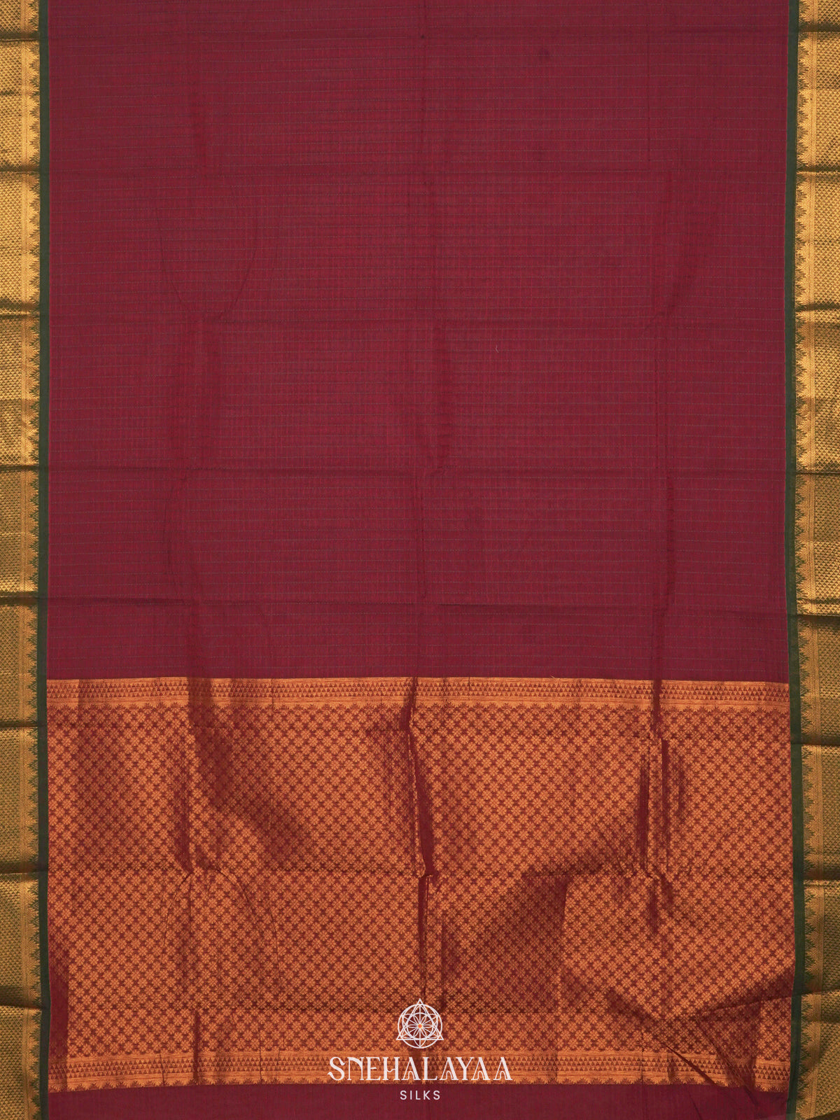 Maroon Kanchi Cotton Saree