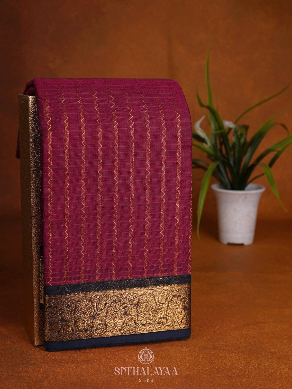 Magenta Kanchi Cotton Saree