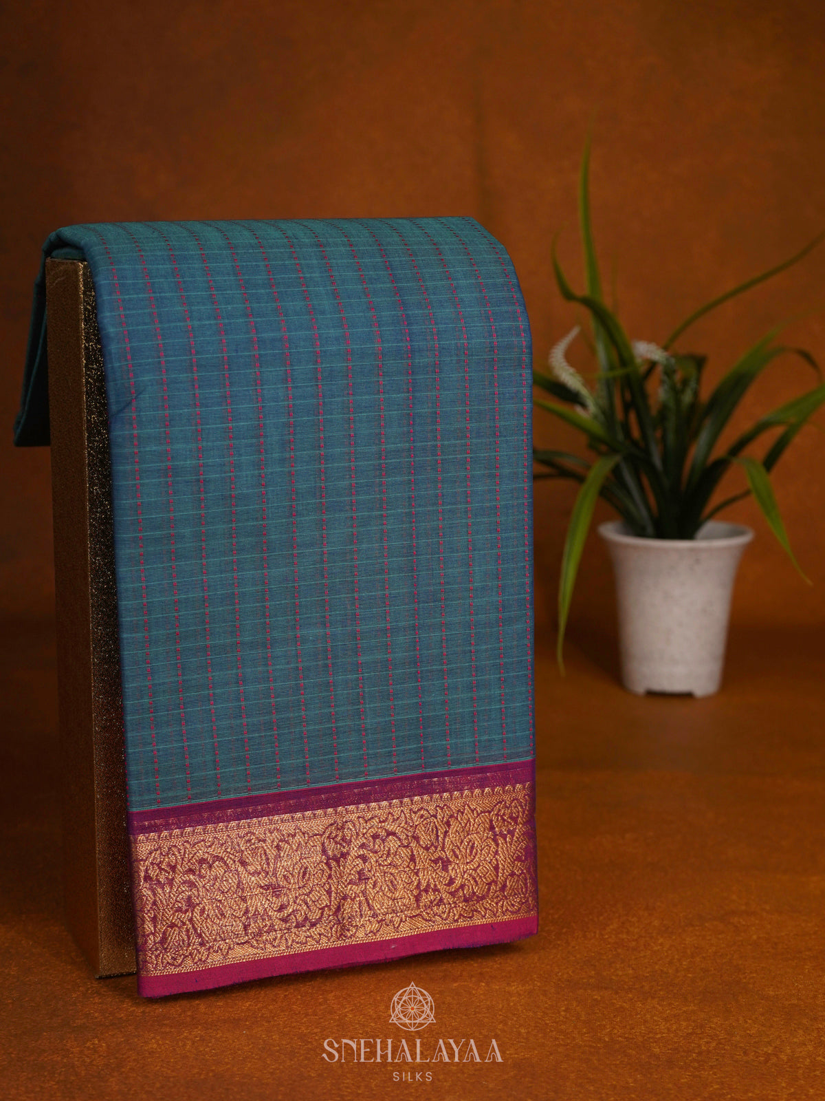Blue Kanchi Cotton Saree