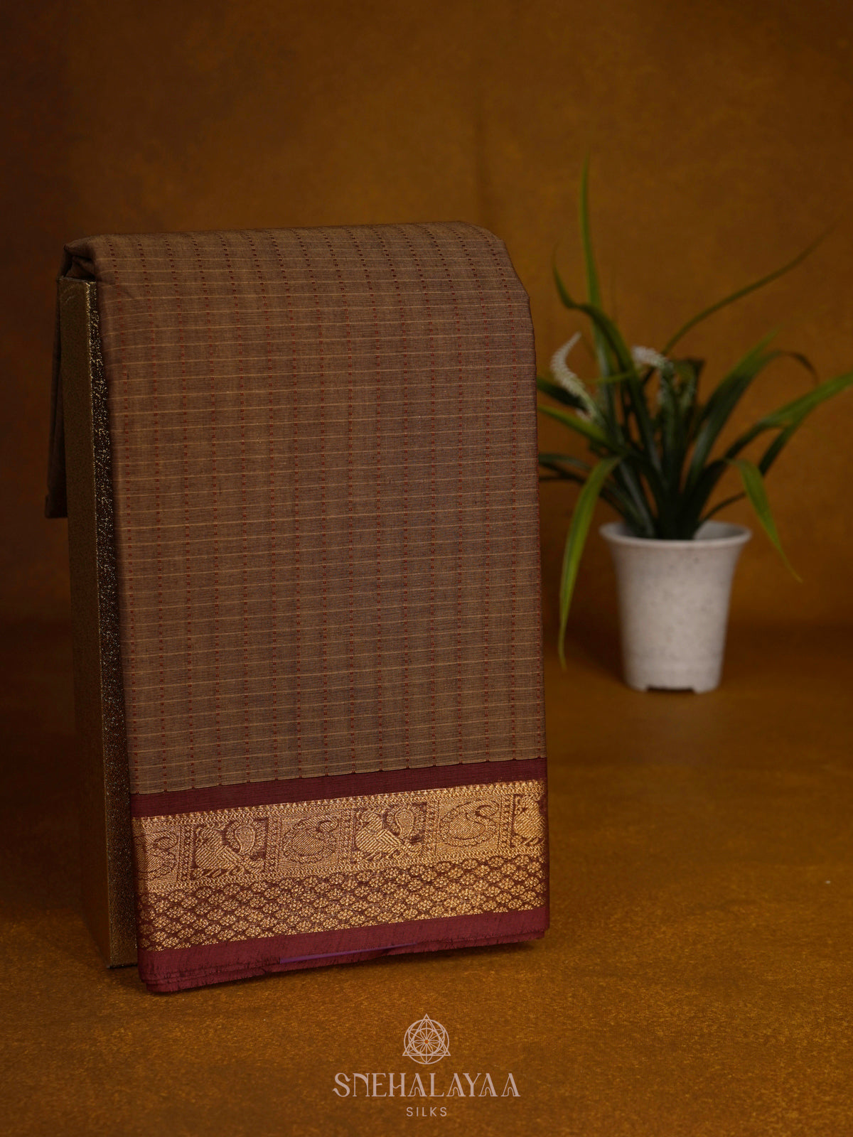 Brown Kanchi Cotton Saree
