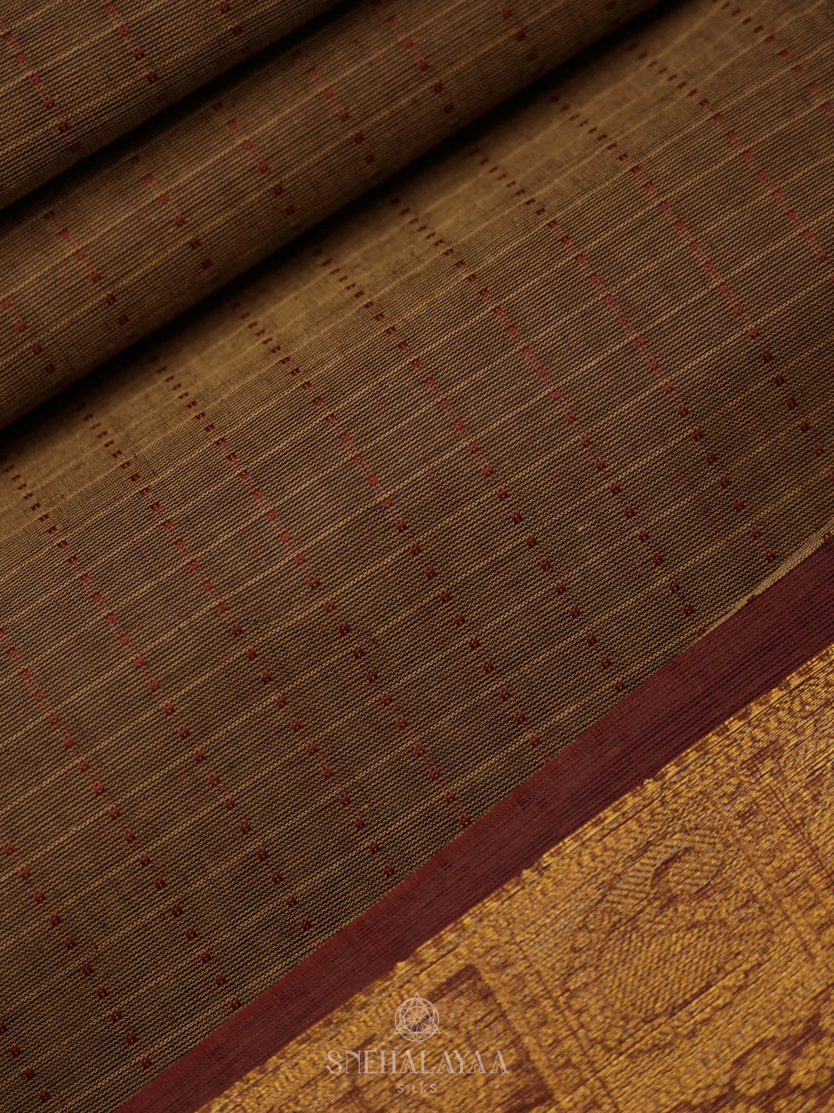 Brown Kanchi Cotton Saree