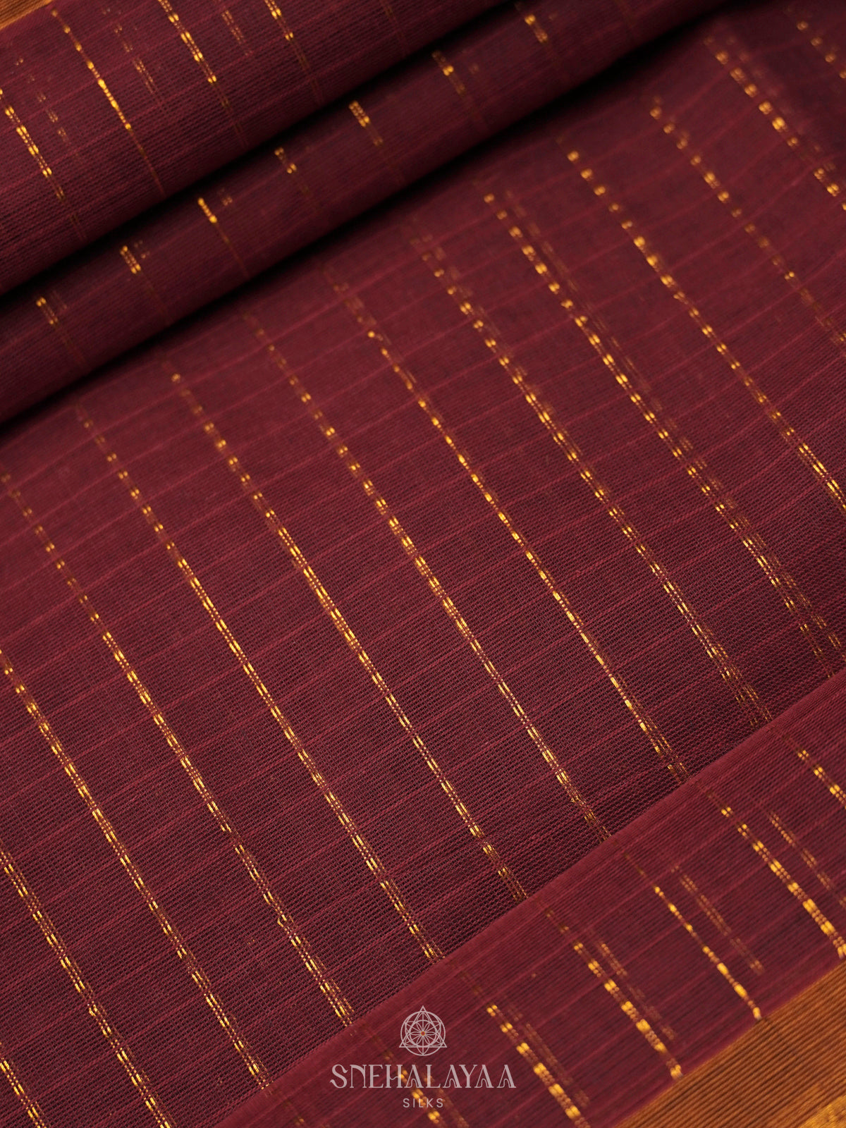 Maroon Kanchi Cotton Saree
