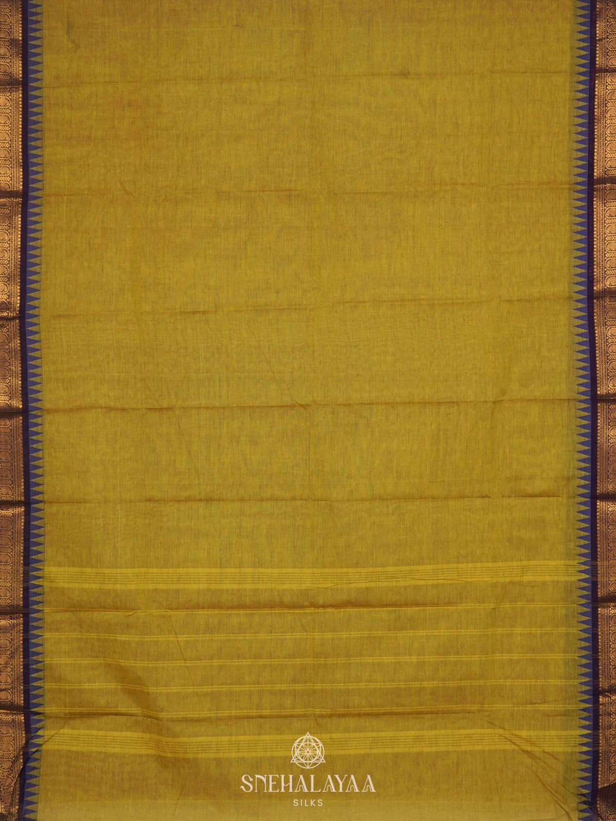 Pale Yellow Kanchi Cotton Saree
