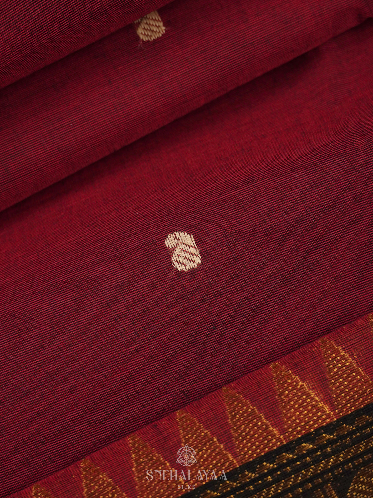 Maroon Kanchi Cotton Saree