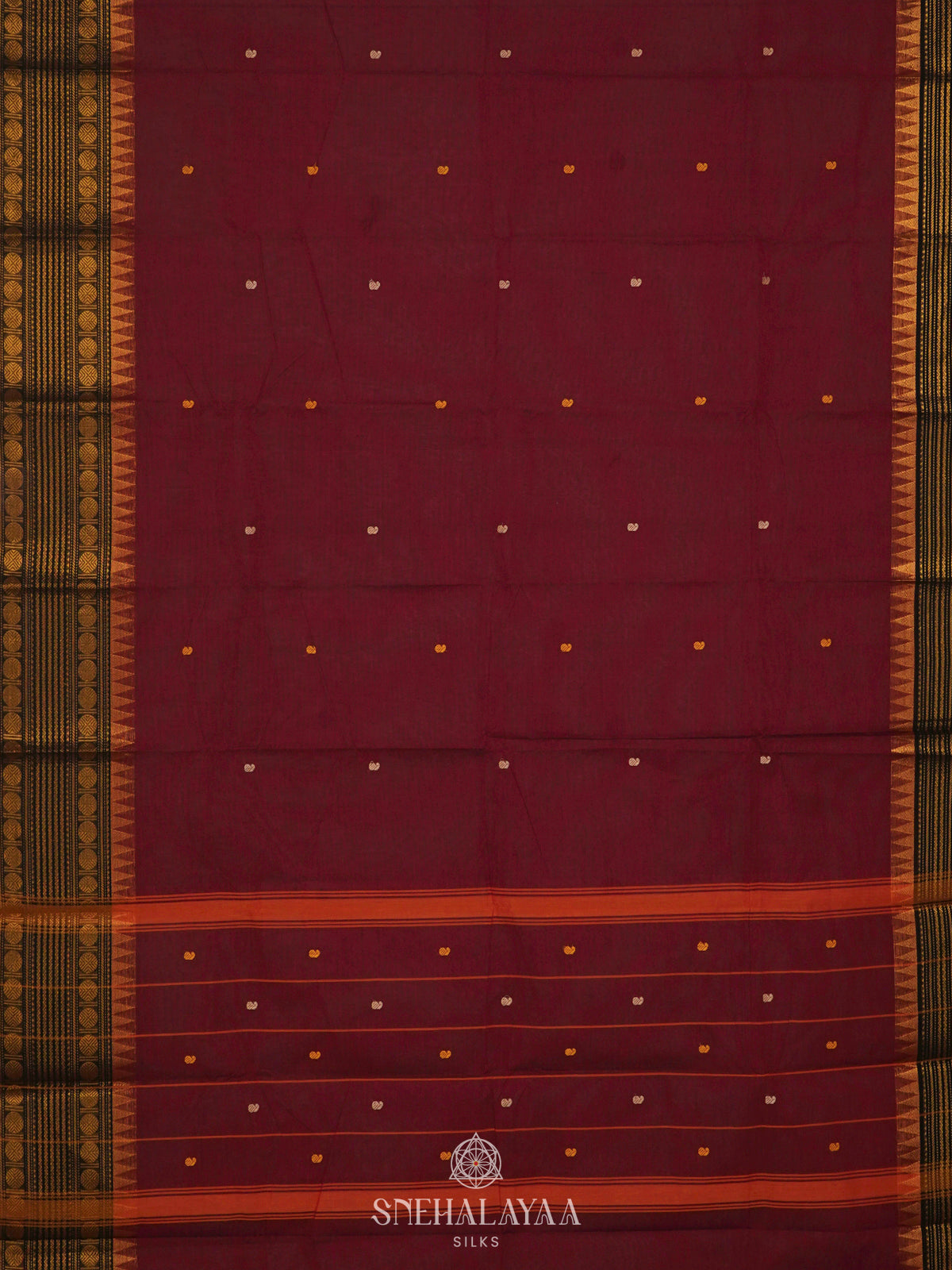 Maroon Kanchi Cotton Saree