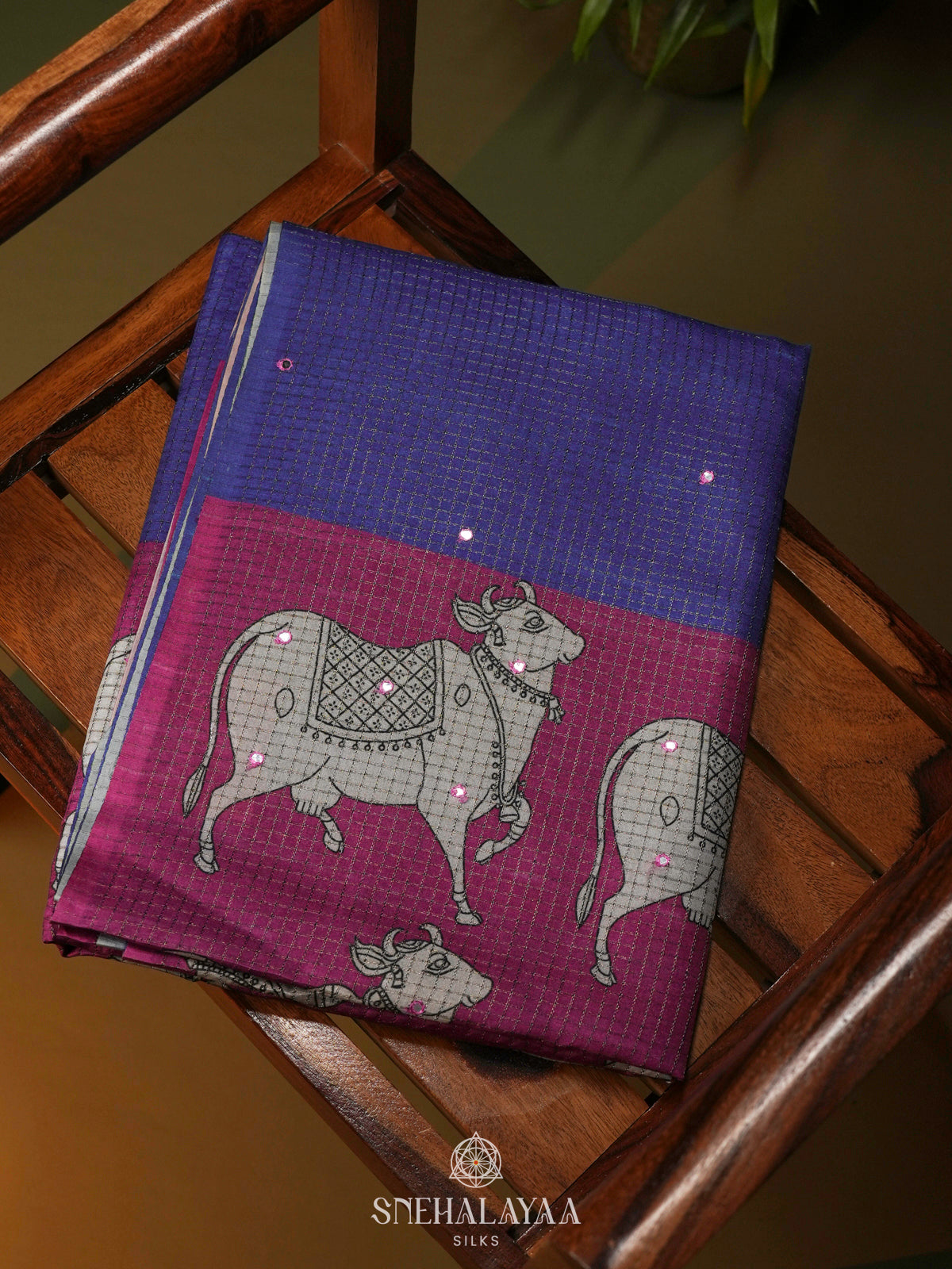 Purple Tussar Saree