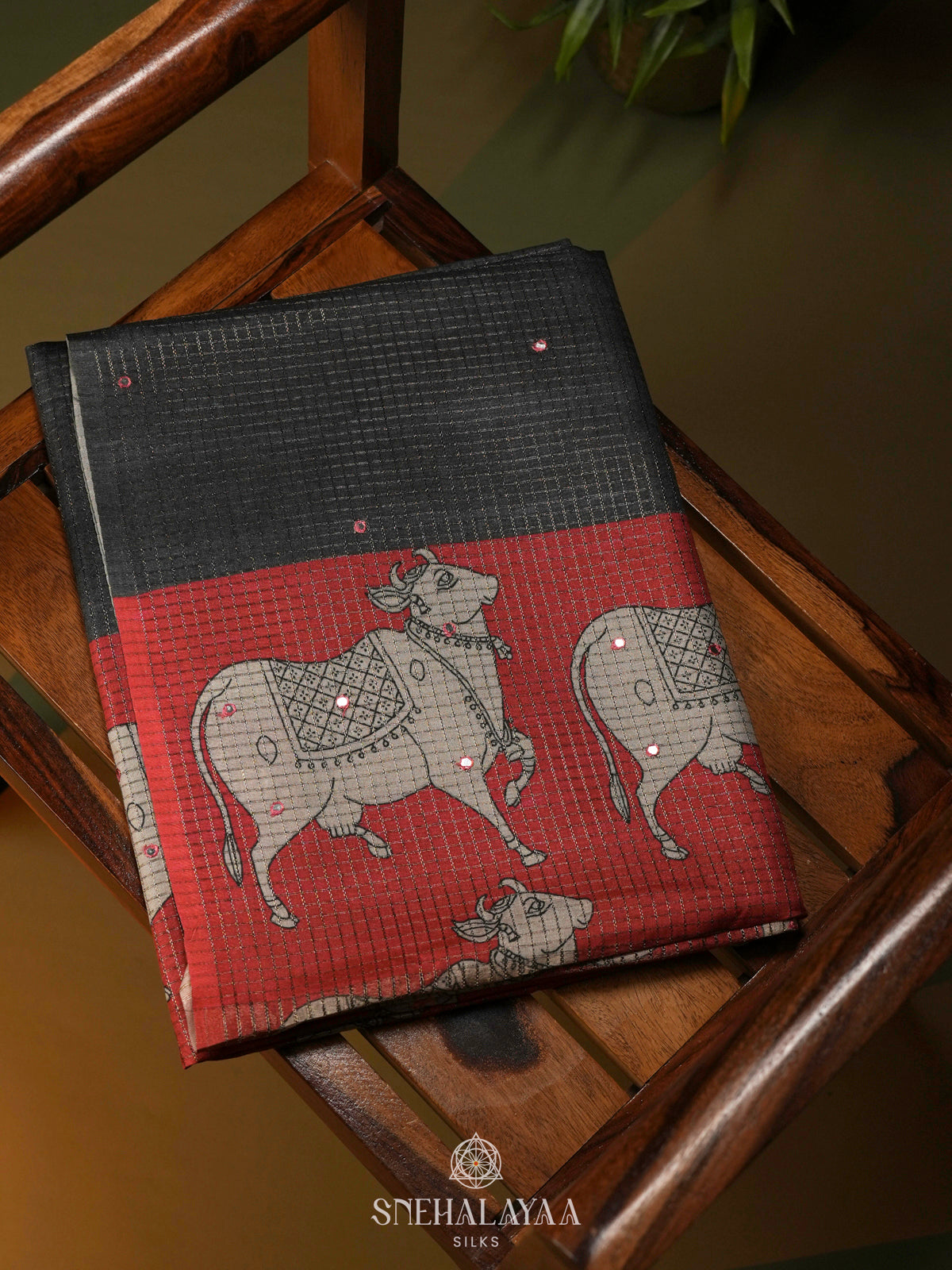 Black Tussar Saree