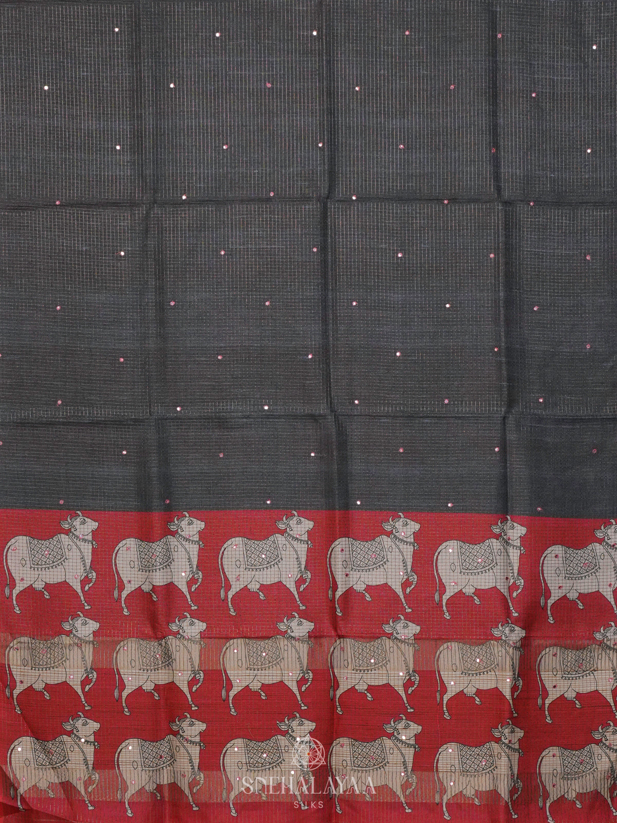 Black Tussar Saree