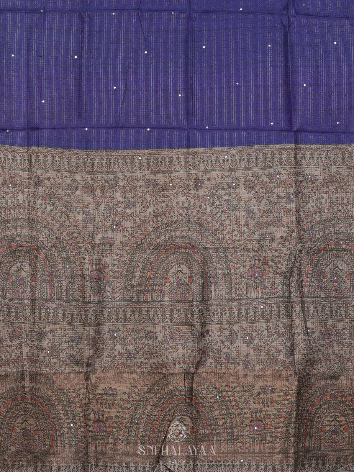 Purple Tussar Saree