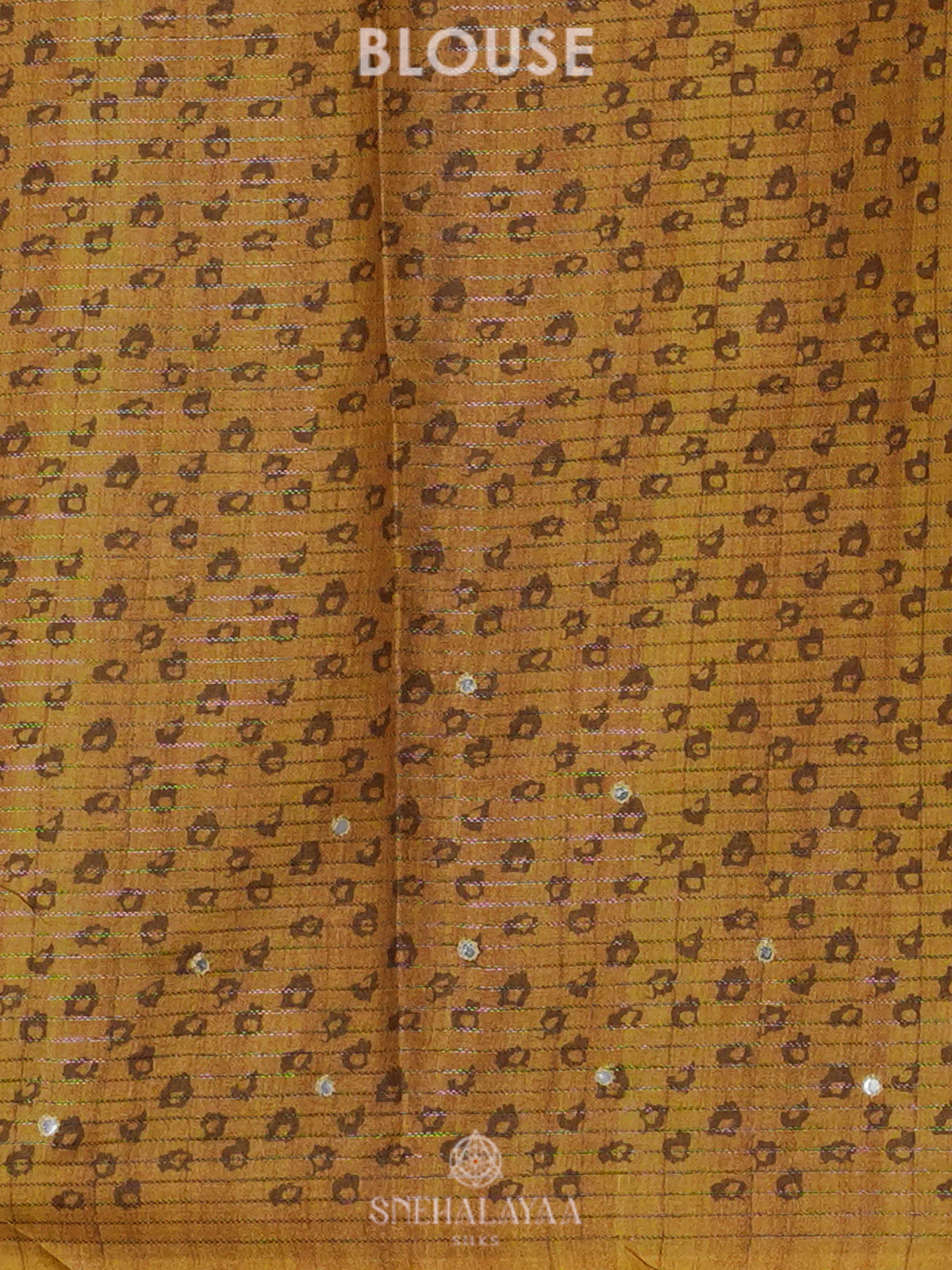 Beige with Floral Print Tussar Saree