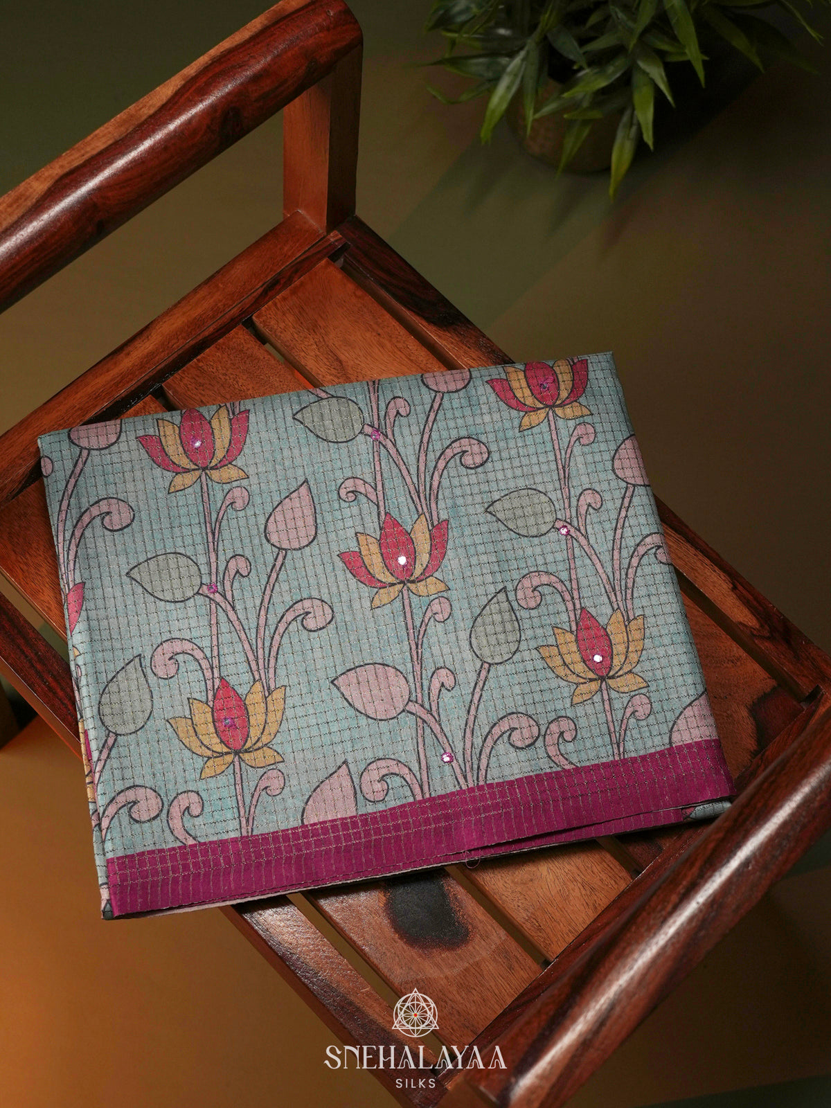 Pale Blue Tussar Saree