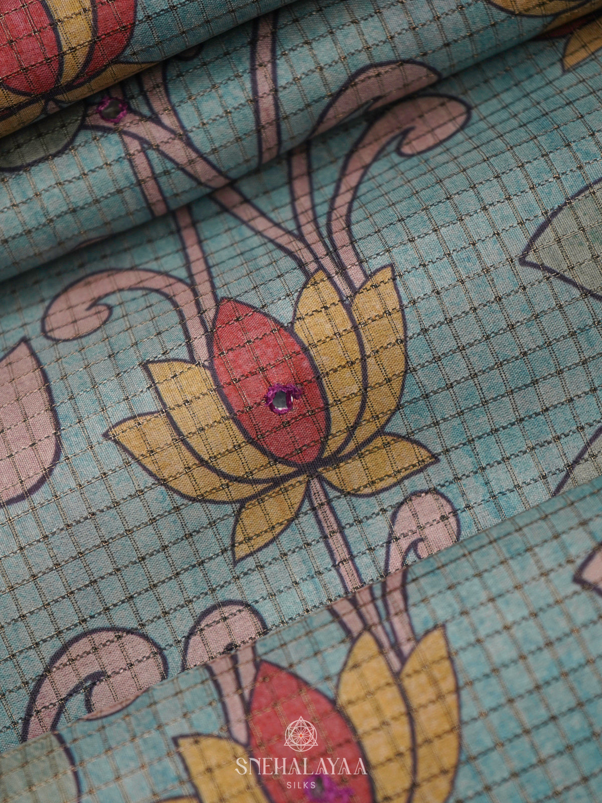 Pale Blue Tussar Saree