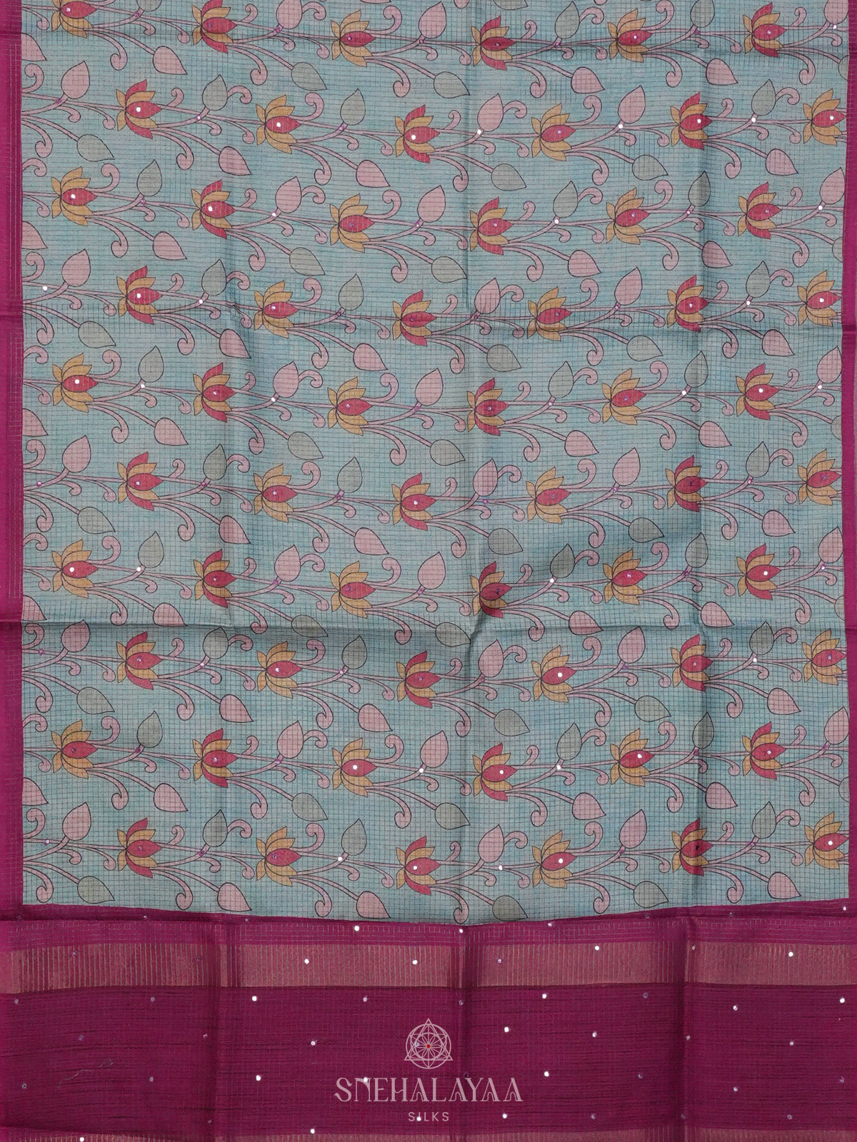 Pale Blue Tussar Saree
